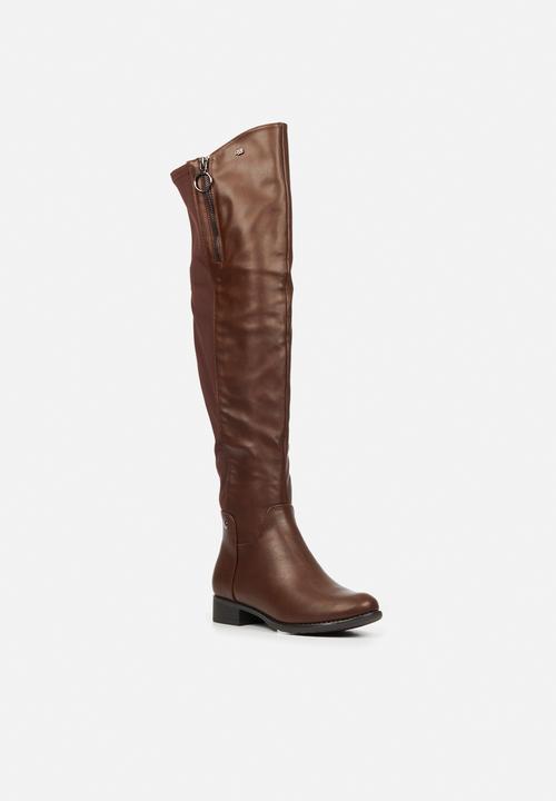 Miss Black - Hadar7 over the knee boot - chocolate