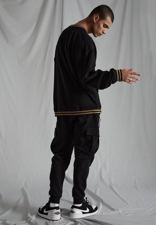 Factorie - Cargo tech track pant - black