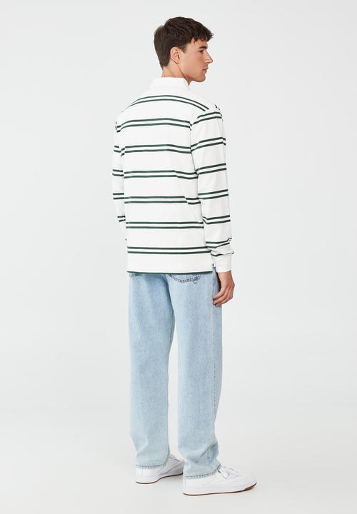 Cotton On - Rugby long sleeve polo - amazon double stripe
