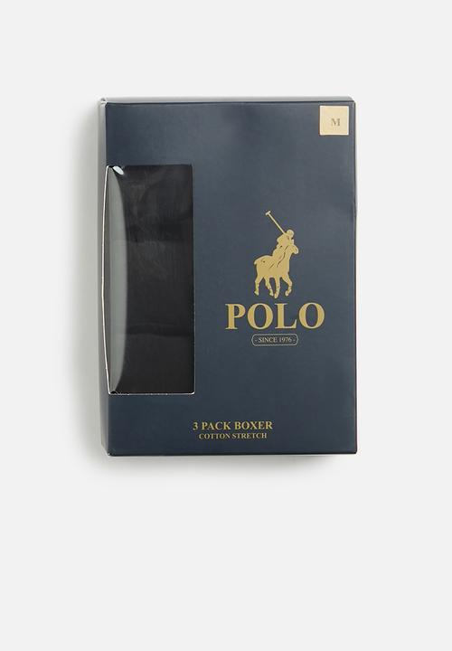 POLO - Men basic knit boxer 3pack - black