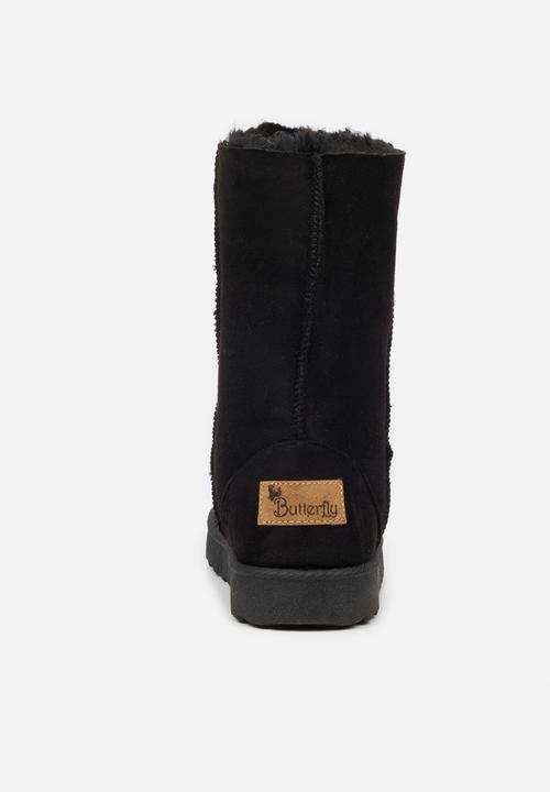 Butterfly Feet - Cozy 4 slipper boot - black