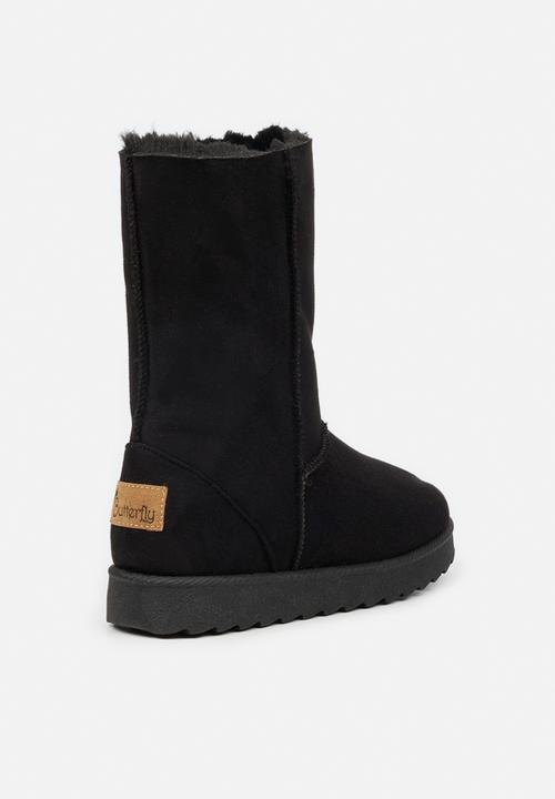 Butterfly Feet - Cozy 4 slipper boot - black