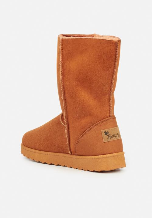 Butterfly Feet - Cozy 4 slipper boot - camel