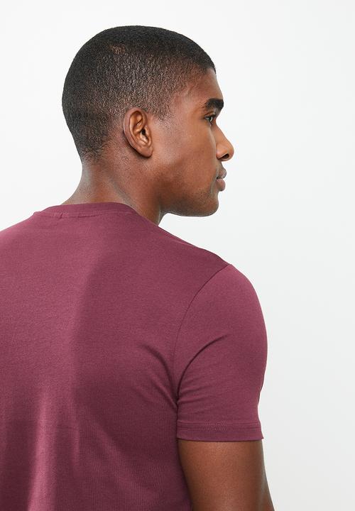 POLO - Cory Crest crew neck short sleeve tee- burgundy
