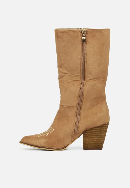 Miss Black - Western1 knee length boot - camel