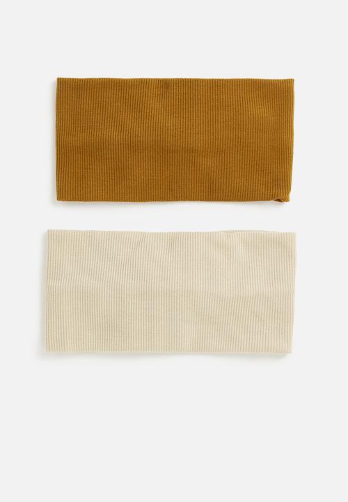 Superbalist - 2 pack headband set - cream & brown