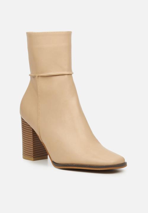 Miss Black - Ria1 mid calf boot - stone
