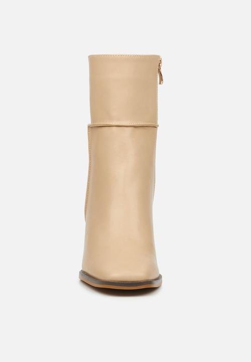 Miss Black - Ria1 mid calf boot - stone