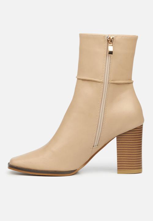 Miss Black - Ria1 mid calf boot - stone