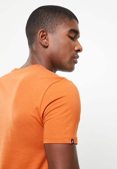 POLO - Men plain cn short sleeve tee - rust
