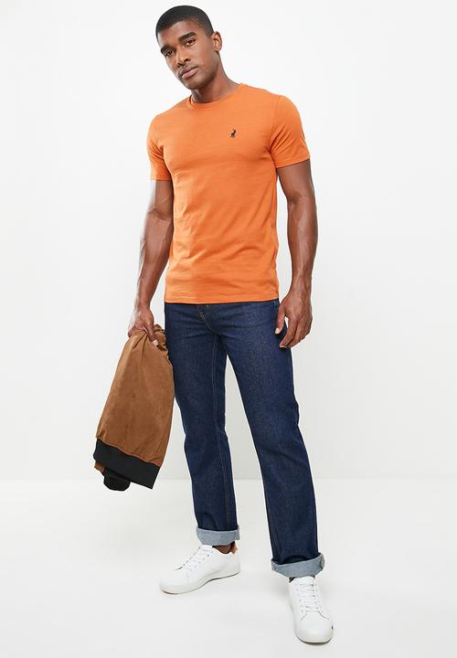POLO - Men plain cn short sleeve tee - rust