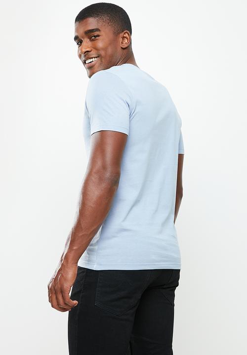 POLO - Men plain cn short sleeve tee - light blue