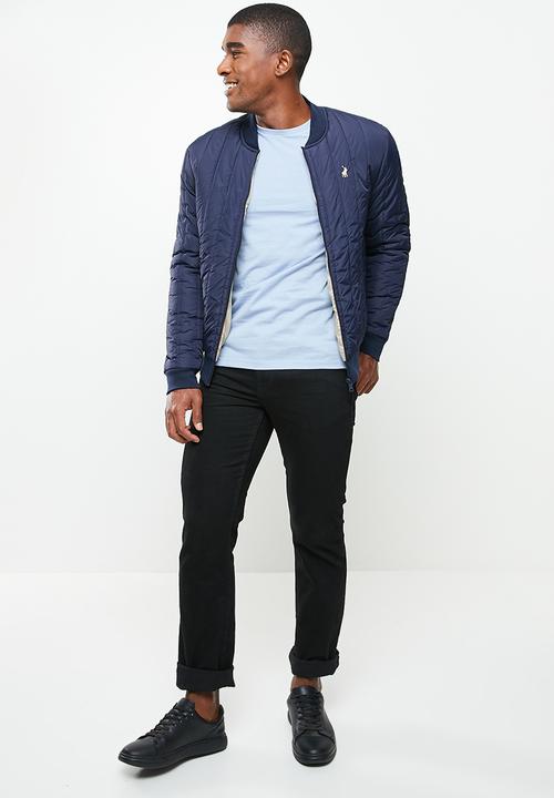 POLO - Men plain cn short sleeve tee - light blue