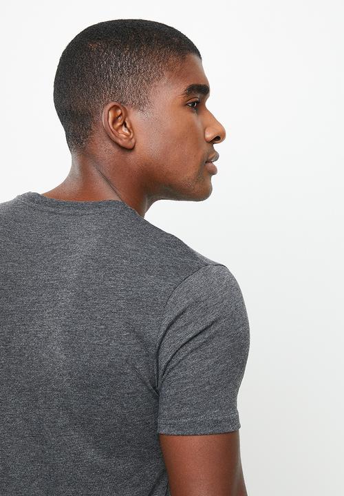 POLO - Men plain pocket short sleeve tee - black