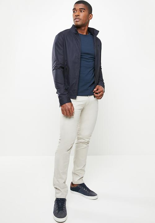 POLO - Men plain long sleeve tee - navy