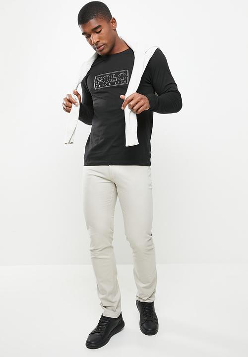 POLO - Men logo long sleeve tee - black