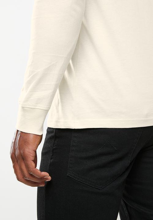 POLO - Men logo long sleeve tee - stone