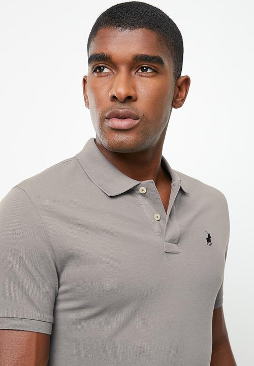 POLO - Mens plain pique short sleeve golfer - grey