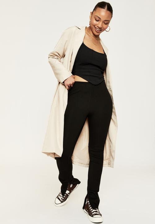Supré  - Side split pant - black