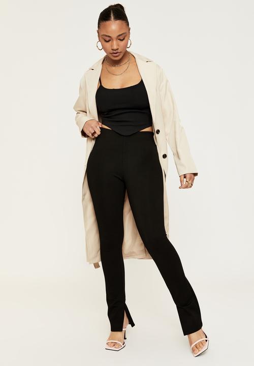 Supré  - Side split pant - black