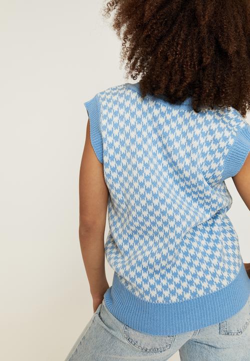 Supré  - Melissa knit vest - cali blue/houndstooth