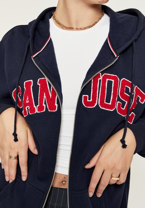 Supré  - Lisa printed hoodie - varsity navy