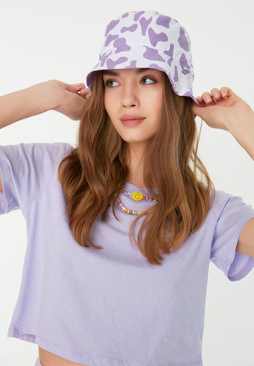 Trendyol - Cow print bucket hat - purple