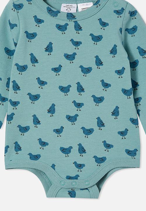 Cotton On - The long sleeve bubbysuit - rusty aqua/cool chicks