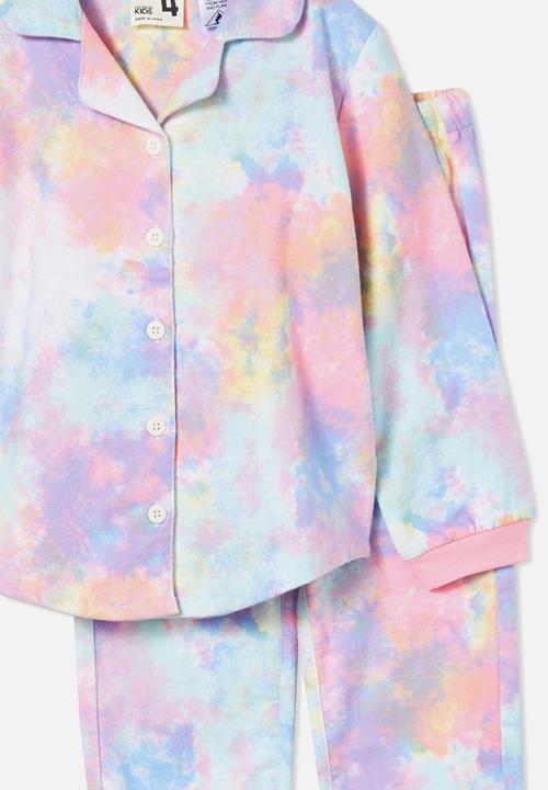 Cotton On - Angie long sleeve pyjama set - rainbow tie dye