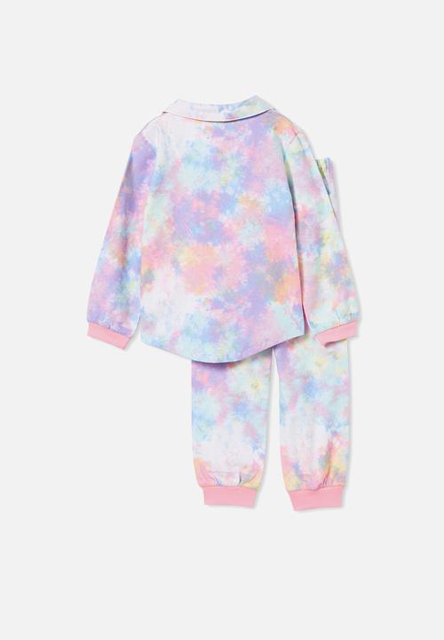 Cotton On - Angie long sleeve pyjama set - rainbow tie dye