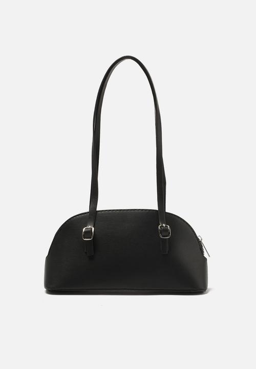 Trendyol - Faux leather half moon bag - black