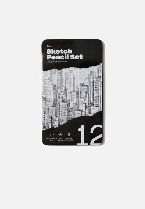 Typo - Sketch pencil tin 12pk - mixed pack