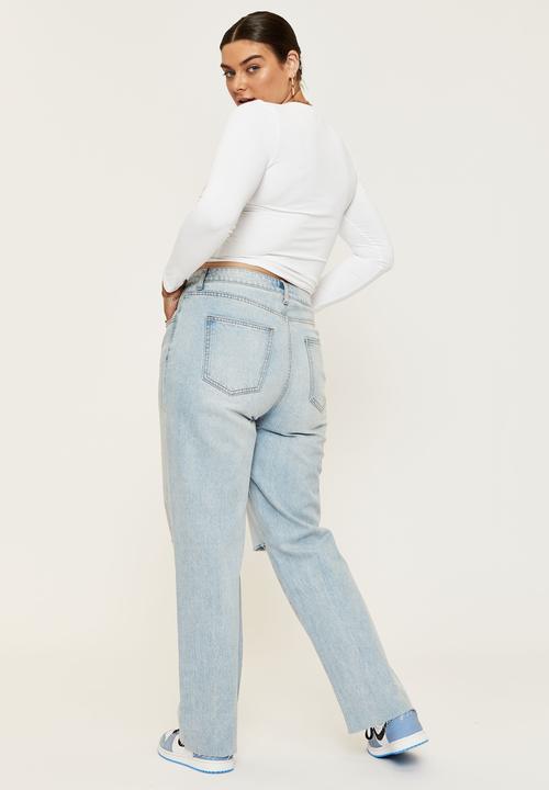 Supré  - Straight leg ripped jean - caribbean blue rip