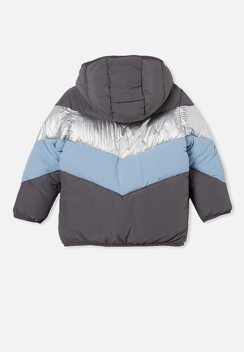 Cotton On - Frankie spliced puffer jacket - rabbit grey
