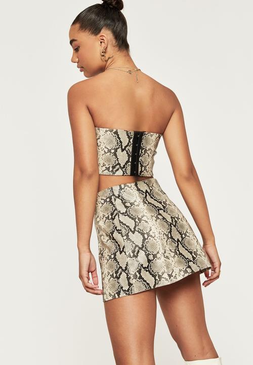 Supré  - Vegan leather aline skirt - snake skin