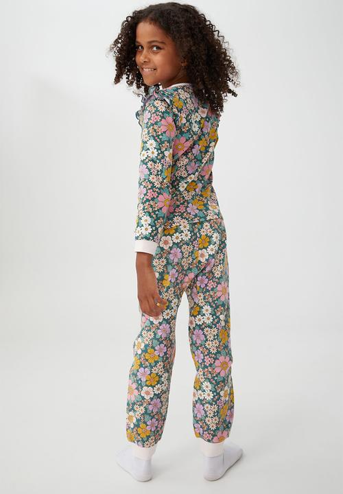 Cotton On - Edith long sleeve flutter pyjama set - turtle green