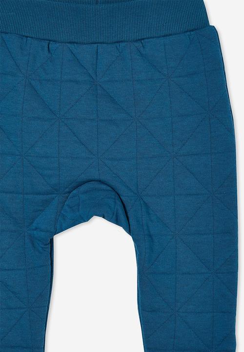 Cotton On - Emerson quilted trackpant - submarine blue