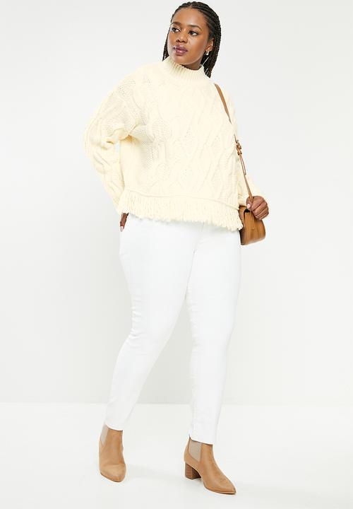 MANGO - Plus sweater pony - cream