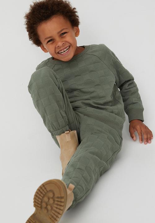 Cotton On - Corey trackpant - swag green/checkerboard jacquard