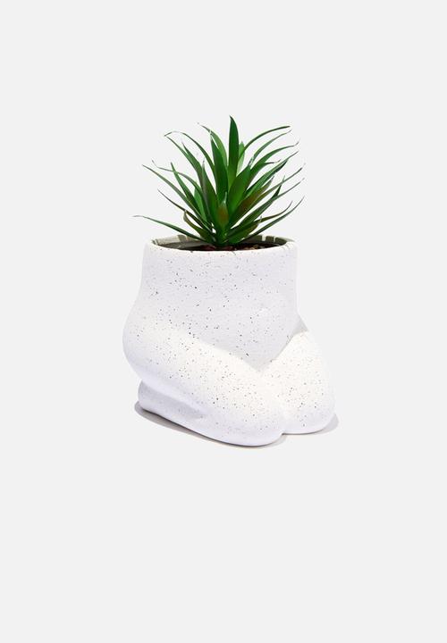Typo - Good form shaped planter - kneeling matte white