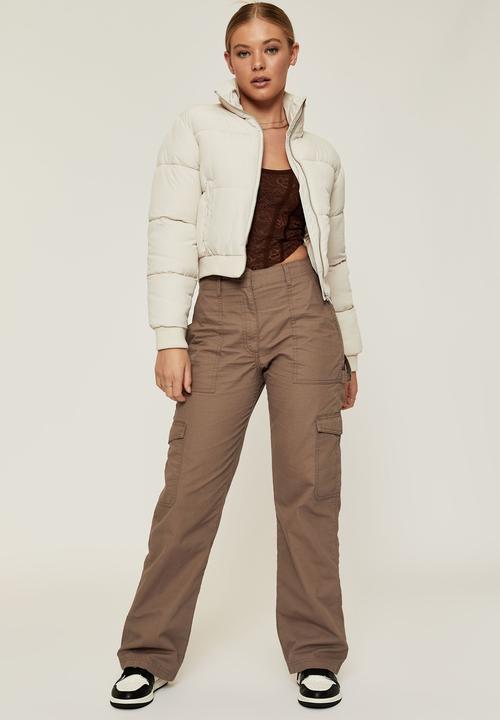 Supré  - Cody cropped puffer jacket - cookies and cream