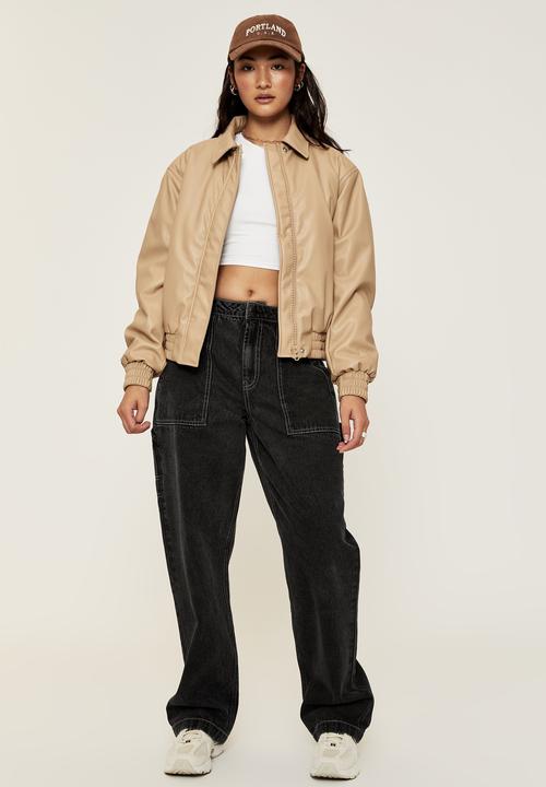 Supré  - Vegan leather bomber jacket - coco whip