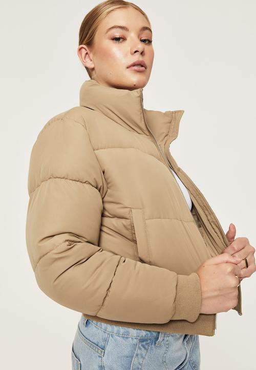 Supré  - Cody cropped puffer jacket - pale khaki