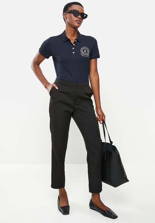 POLO - Wmn short sleeve nailhead golfer - navy