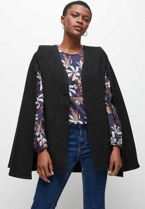 edit - Melton cape - black