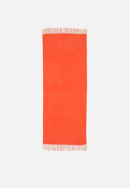 edit - Infinity fringed scarf - orange