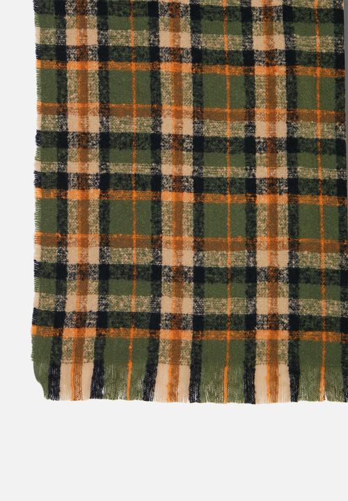edit - Plaid print scarf - multi