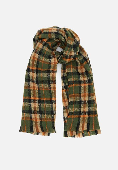 edit - Plaid print scarf - multi
