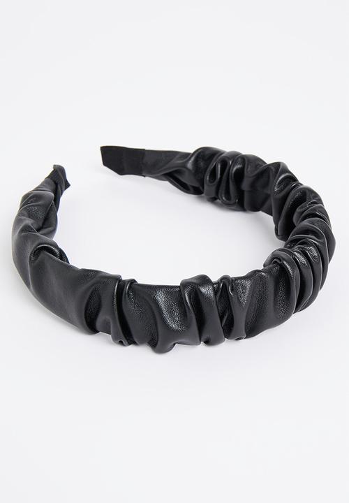 edit - Ruched aliceband - black
