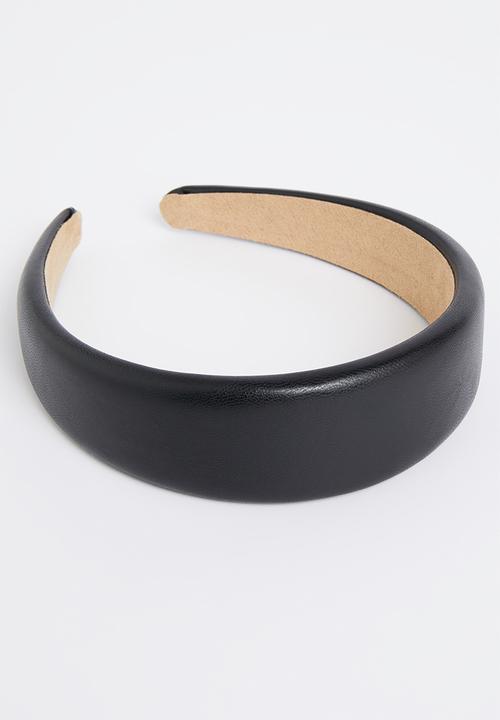 edit - Faux leather headband - black